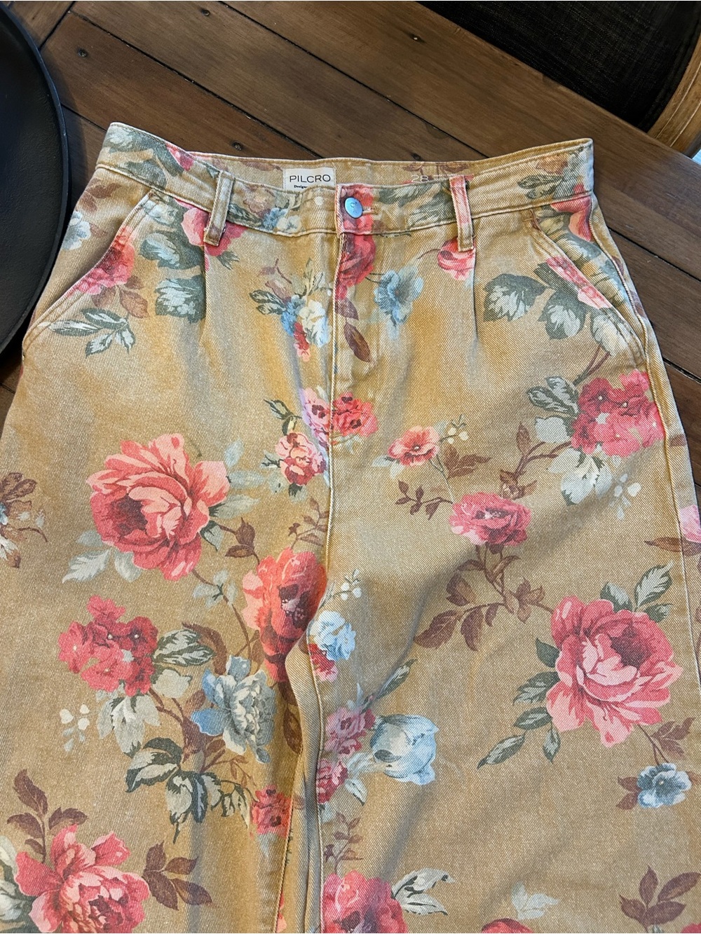 Anthropologie Pilcro Leon Floral Wide Leg Jeans 28 - Picture 7 of 16
